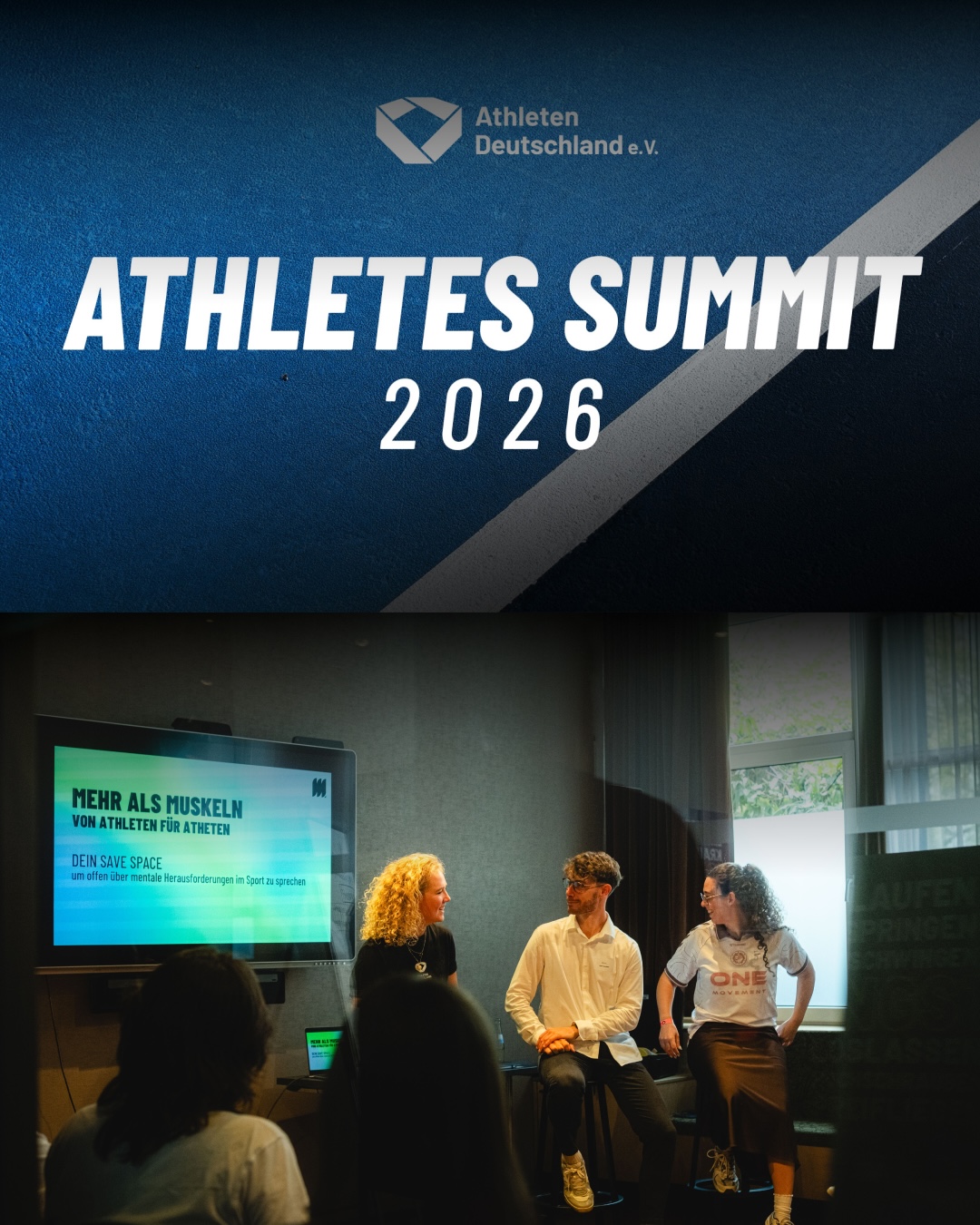 Stefan Santifaller spricht auf dem Athletes Summit 2026 von Athleten Deutschland über mentale Gesundheit im Leistungssport