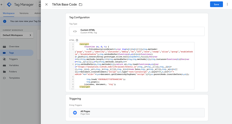 Google Tag Manager - Code