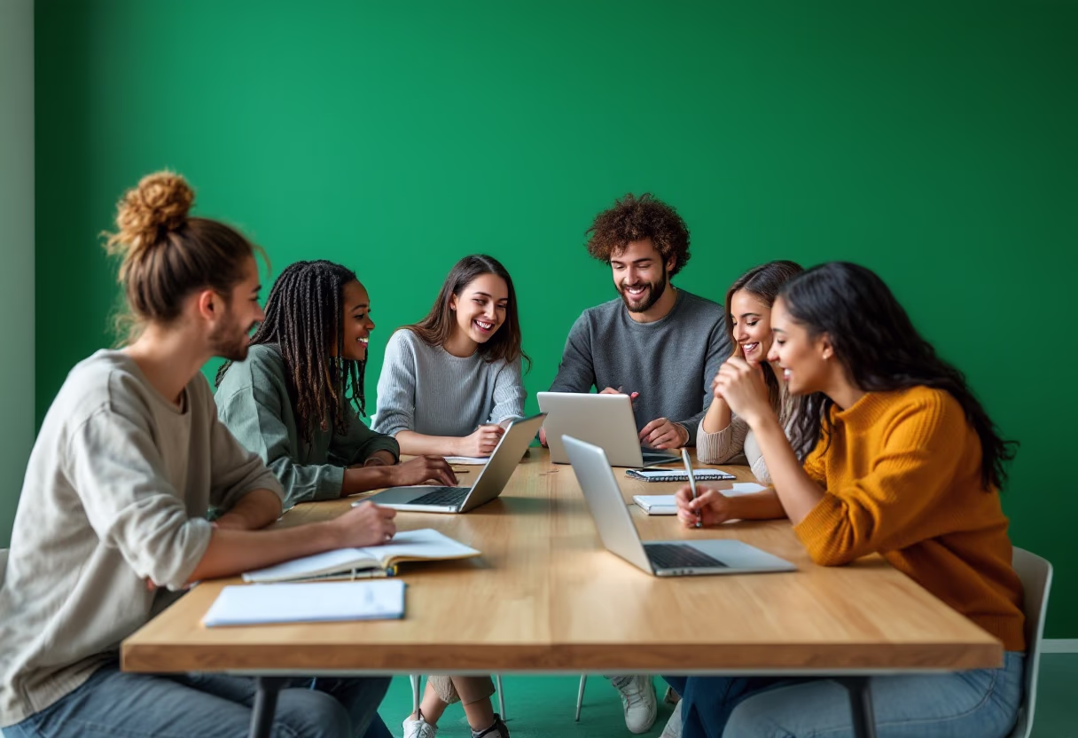 image of students collaborating on a project (for a edtech)