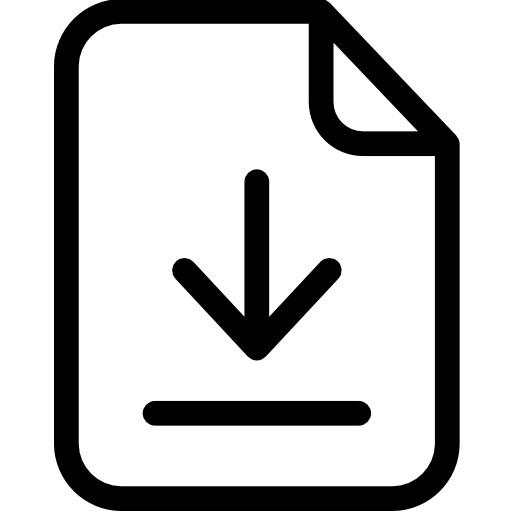 Icon of a document with a downward arrow indicating download.