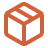 Orange 3D cube icon with rounded edges.
