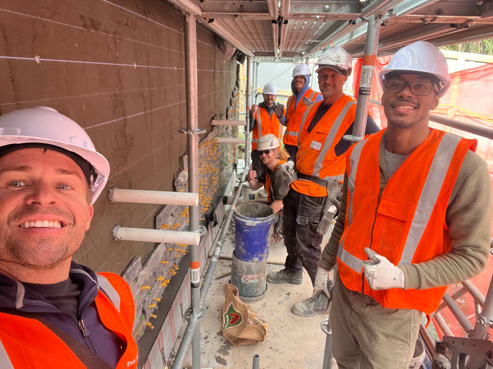 Fernhill schist installation at scale