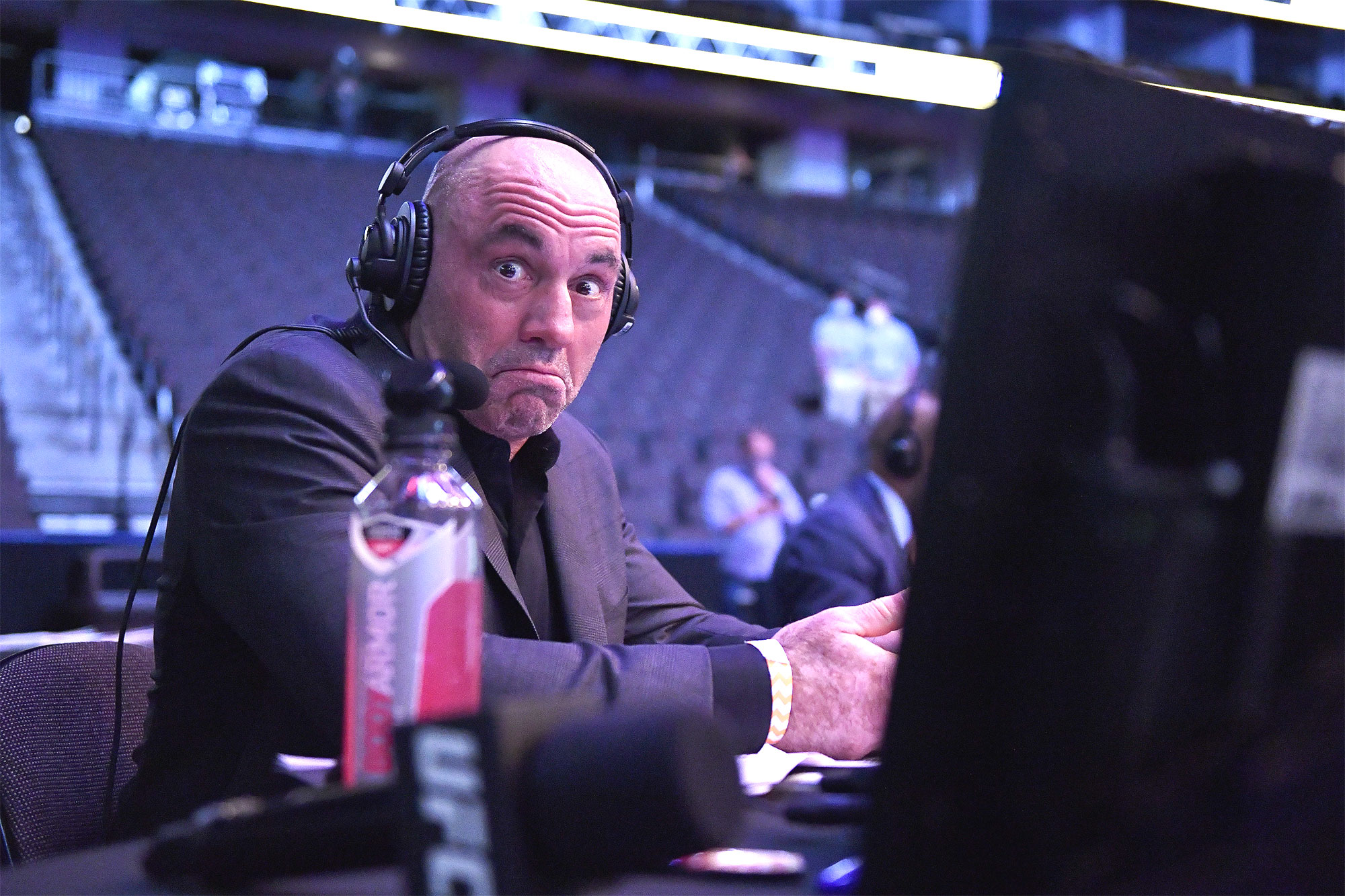 Joe Rogan commentating at a UFC event.