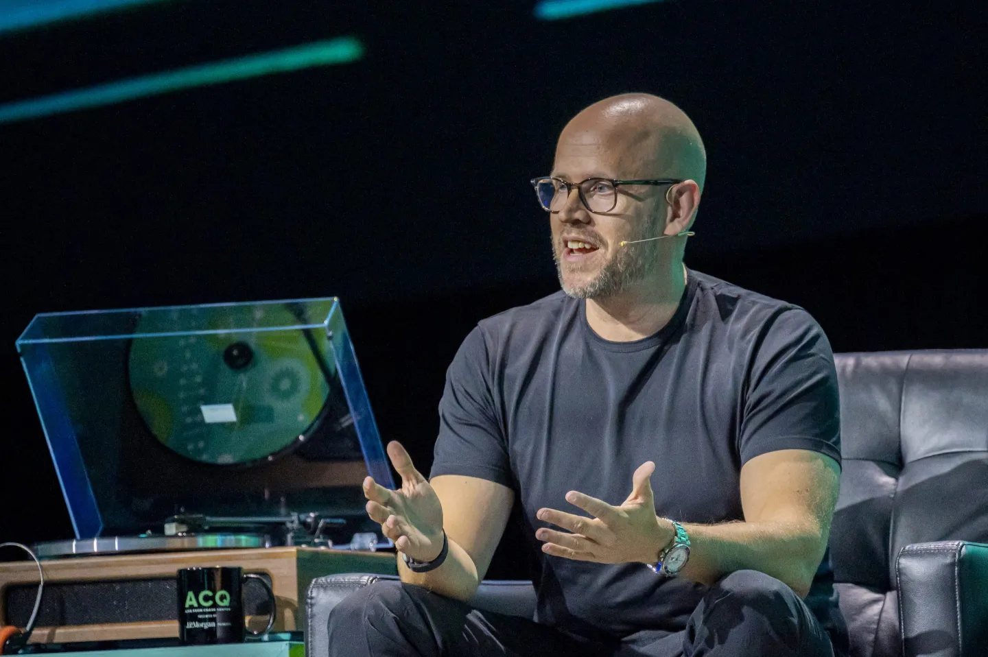 Spotify CEO Daniel Ek saying business words.