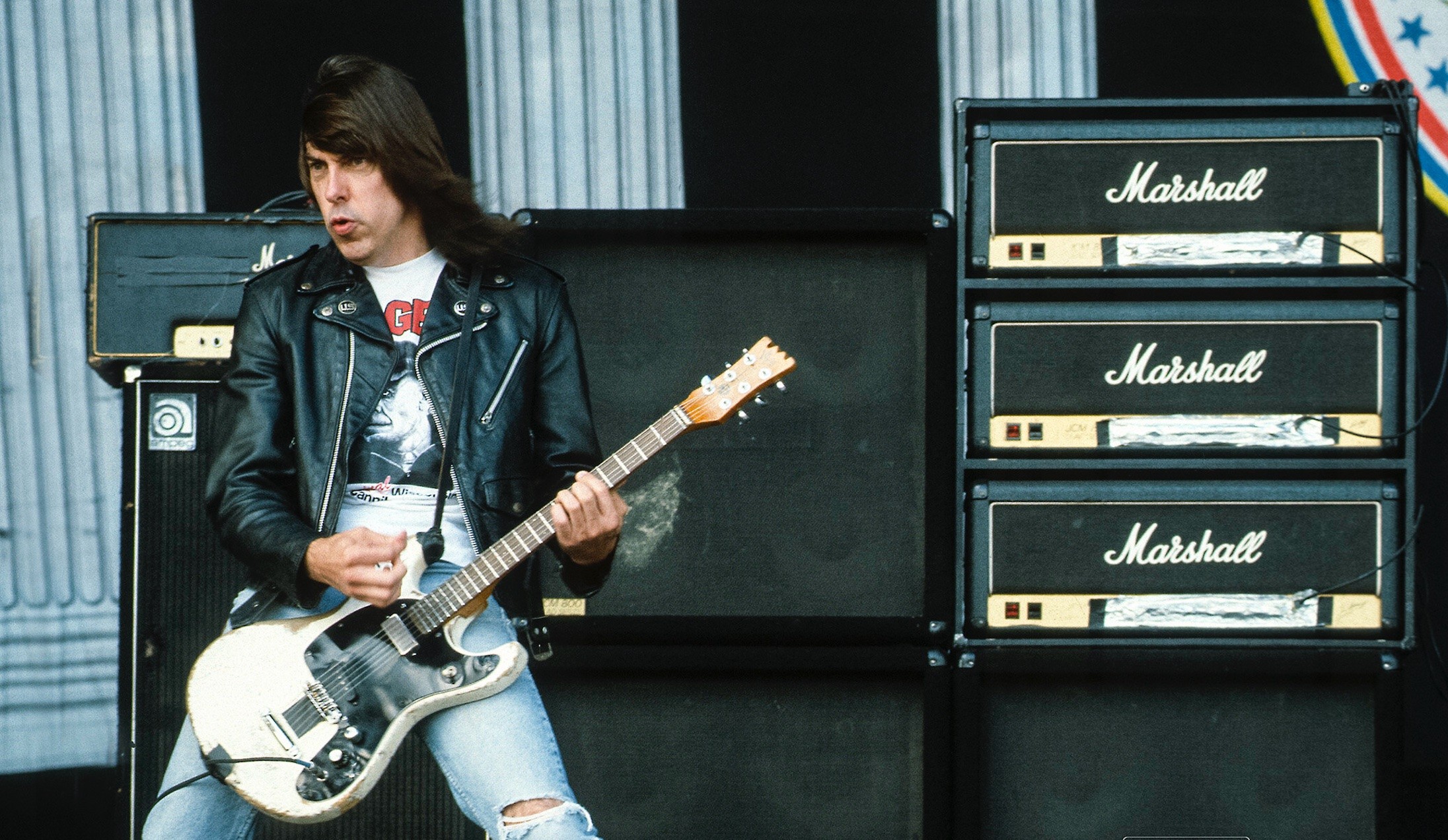 Johnny Ramone performing at Lollapalooza, 1996 during the golden age of alternative music.