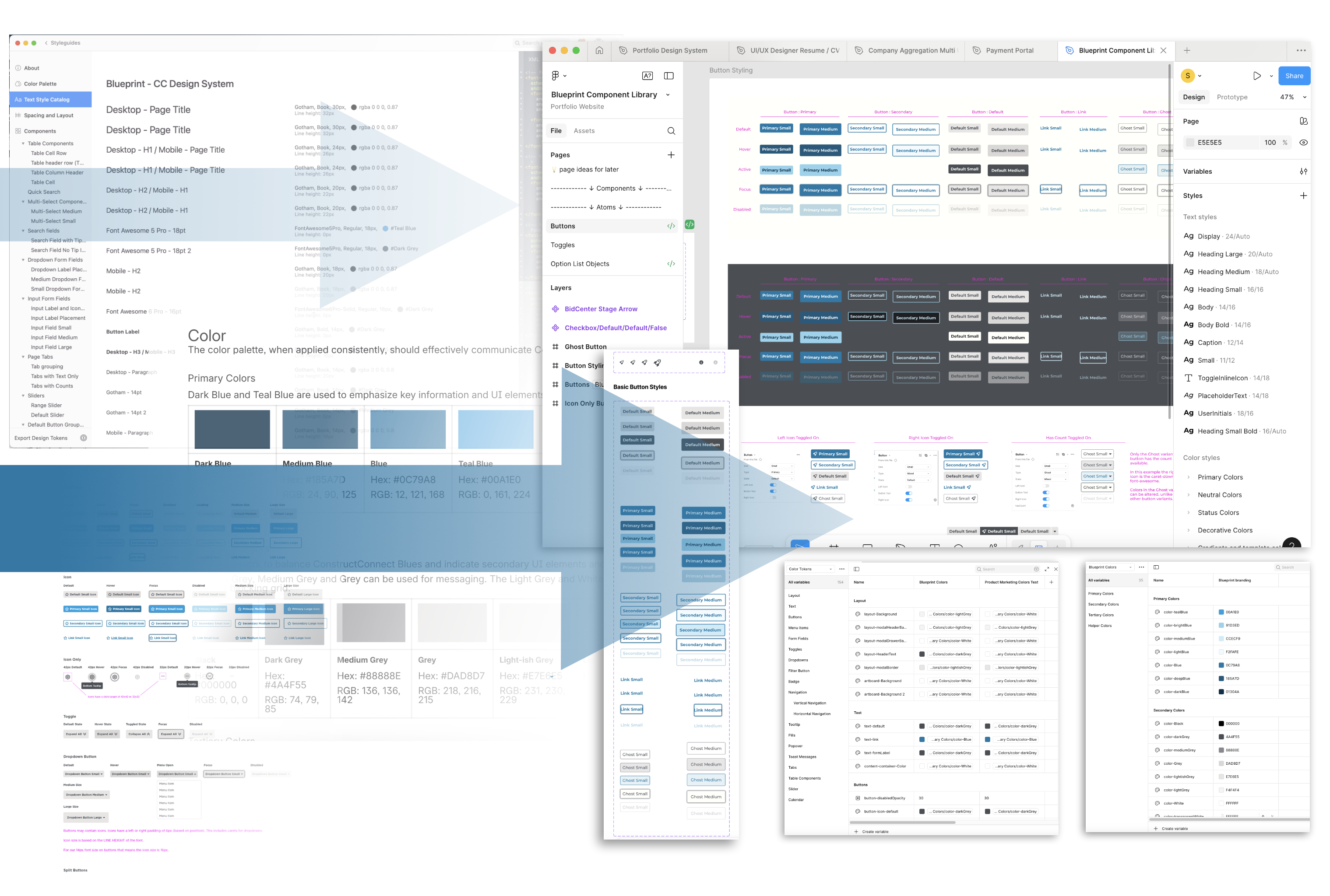 hero image of a design system in XD and Figma