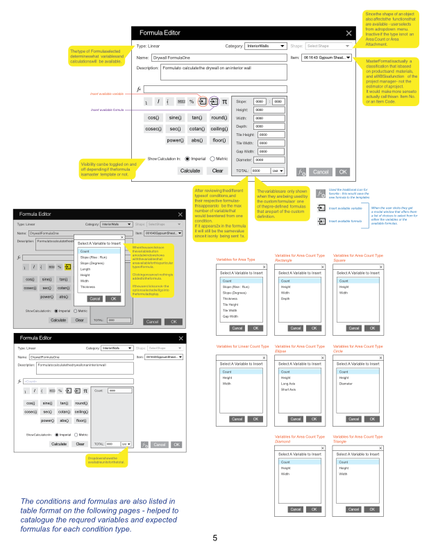 page 5 of document showing wireframes