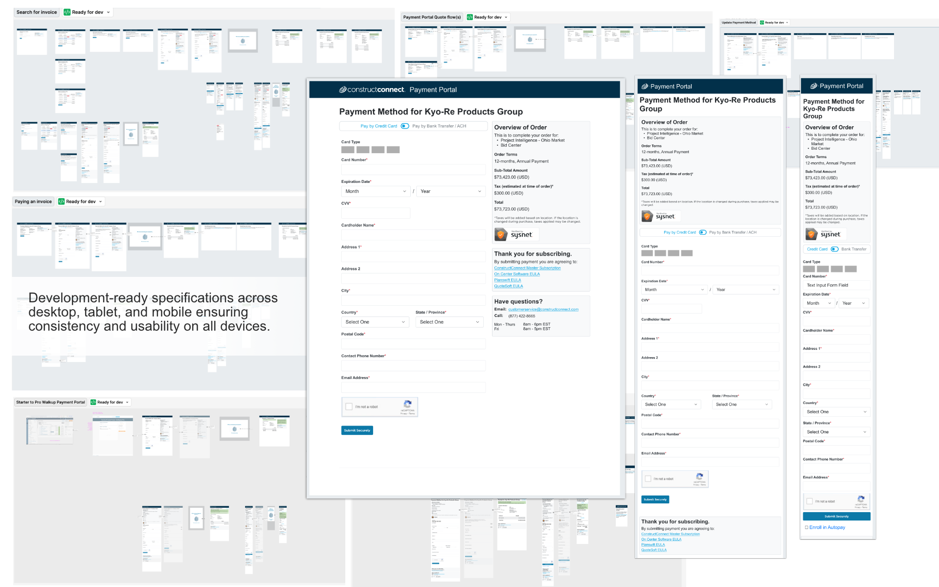 Payment portal figmas with responsive and adaptive designs