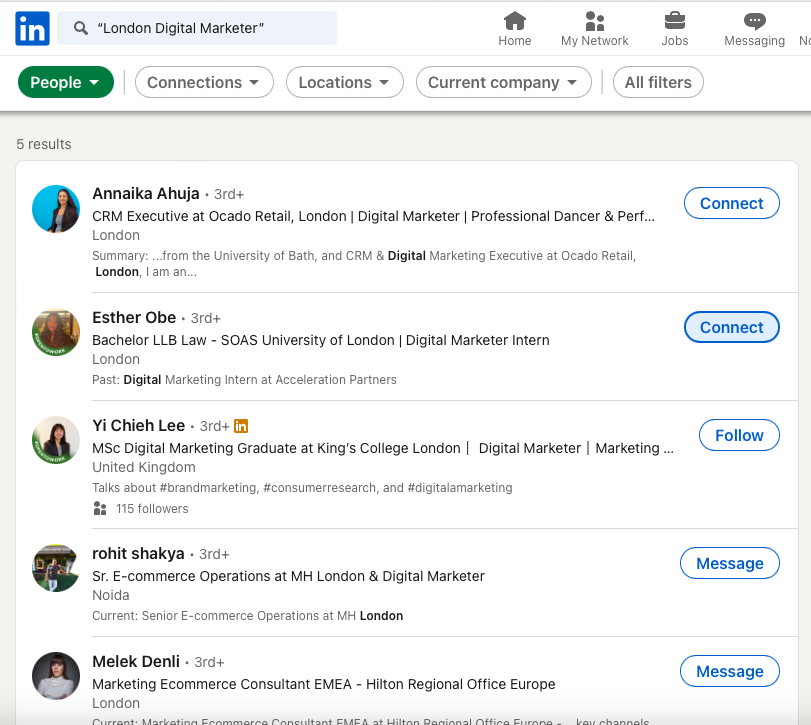 Make a Boolean search on LinkedIn