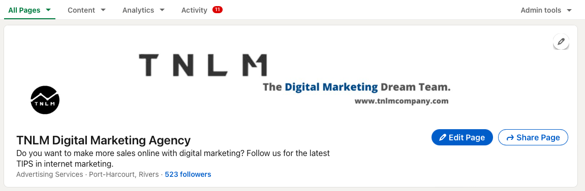LinkedIn business page management