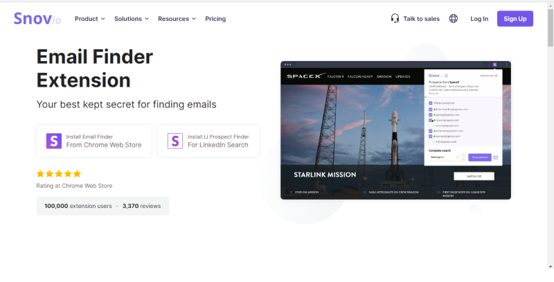 LinkedIn email finder : snovio