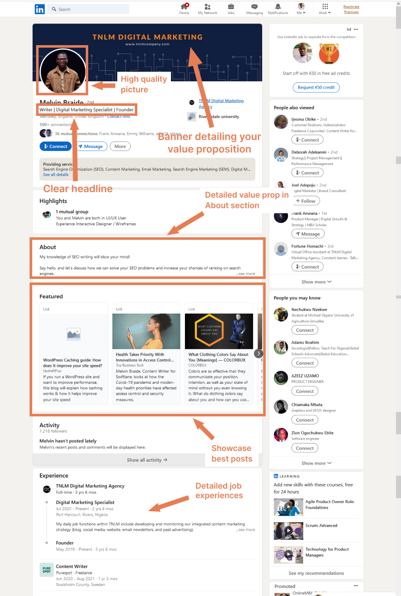 How to optimize LinkedIn profile in a single steps