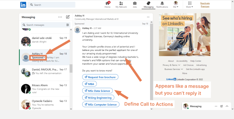 How to run message ads on LinkedIn?