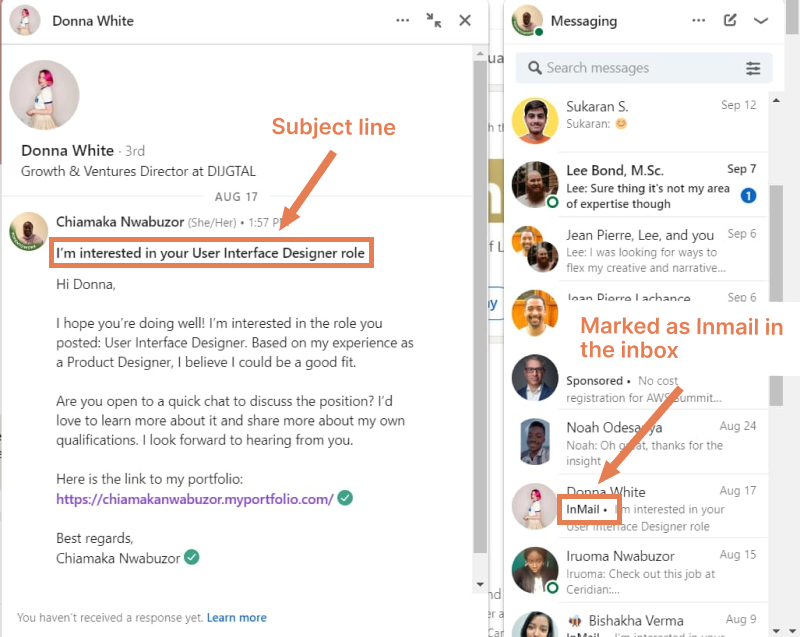 Send personalized message on Linkedin with inmail