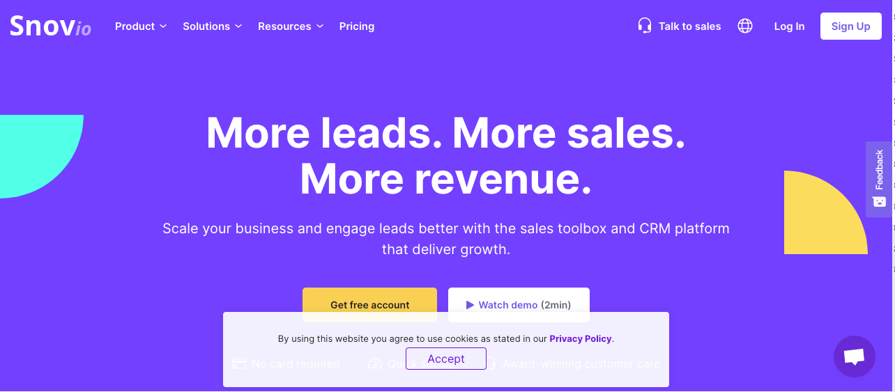 Snov io homepage