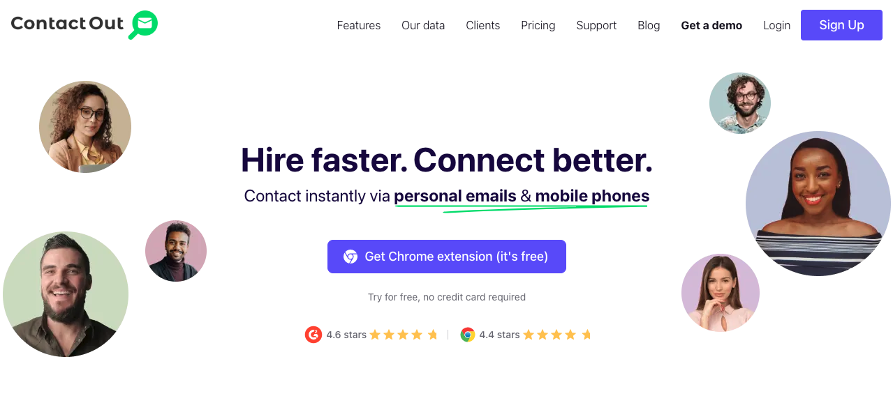 Contactout homepage
