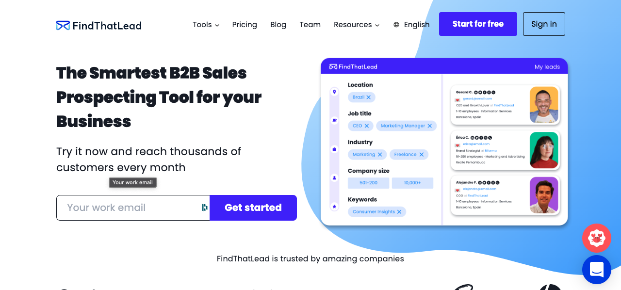 Findthatlead homepage