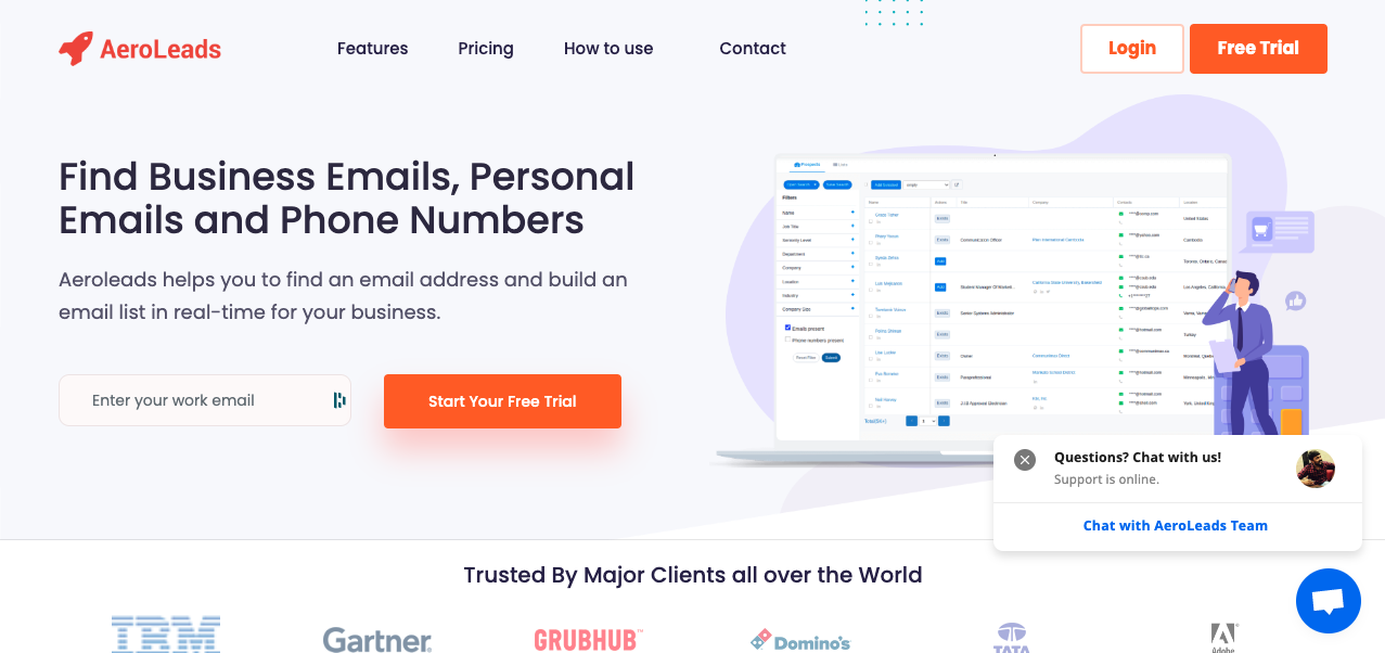 Aerolead homepage