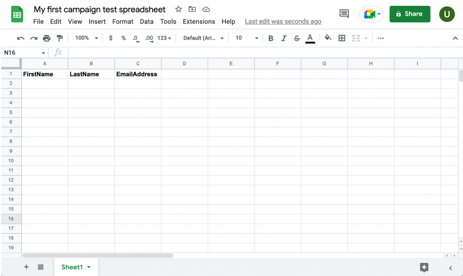Prepare your google sheet for your gmass campaign