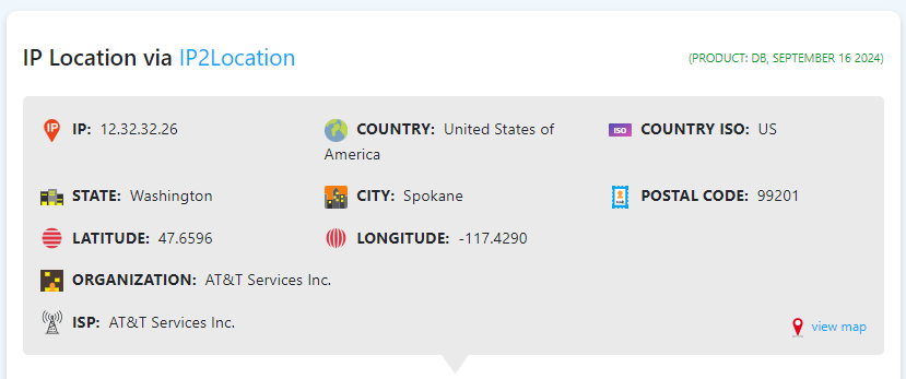 IP location from IP2Location exemple