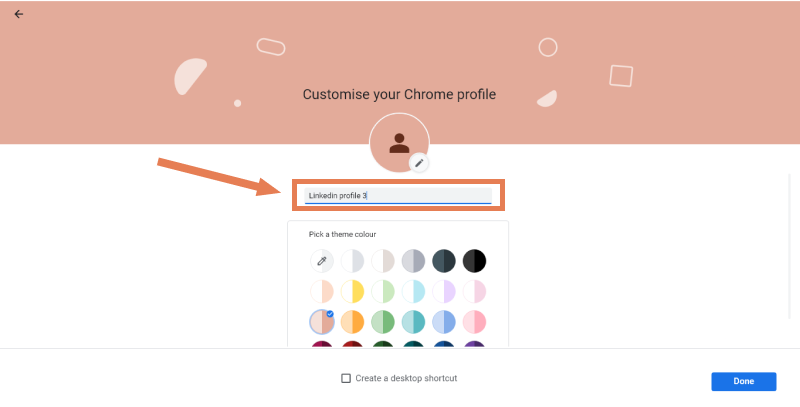 set up your new chrome store profile 