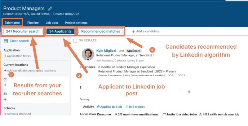 Apply filtere with LinkedIn recruiter Lite