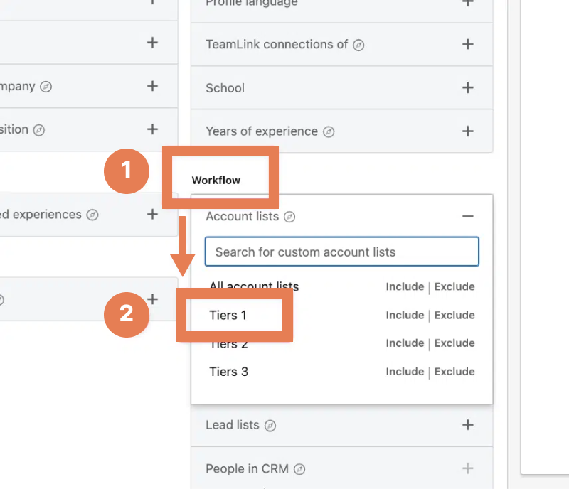 List management sales navigator
