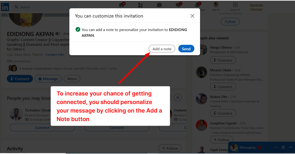 add a note on LinkedIn