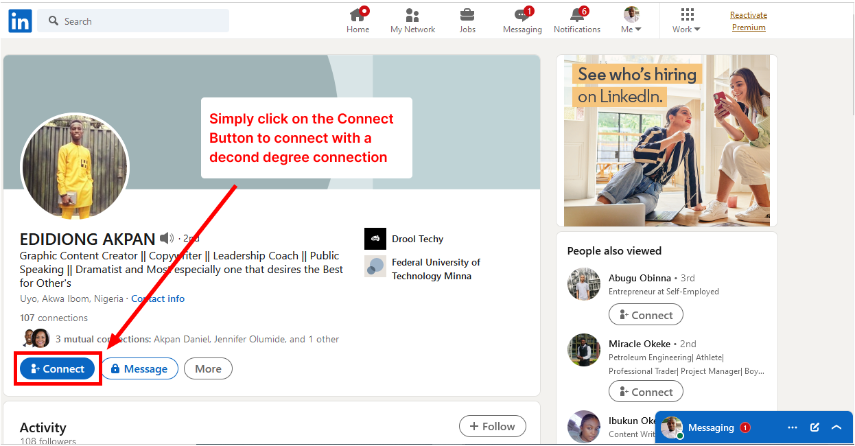 connect with someone on LinkedIn