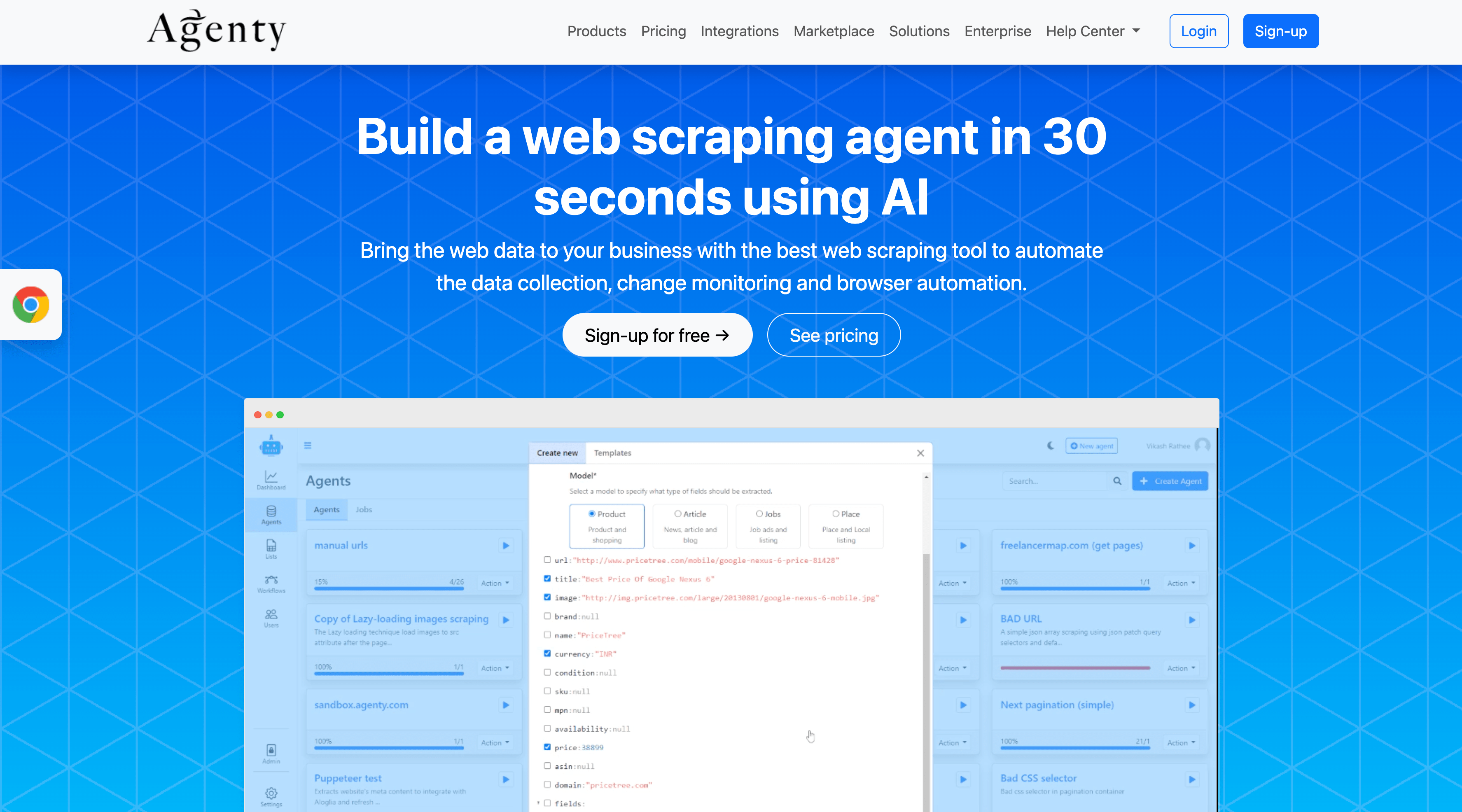 Agenty Scraping Agent