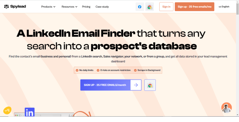 LinkedIn email finder : Spylead