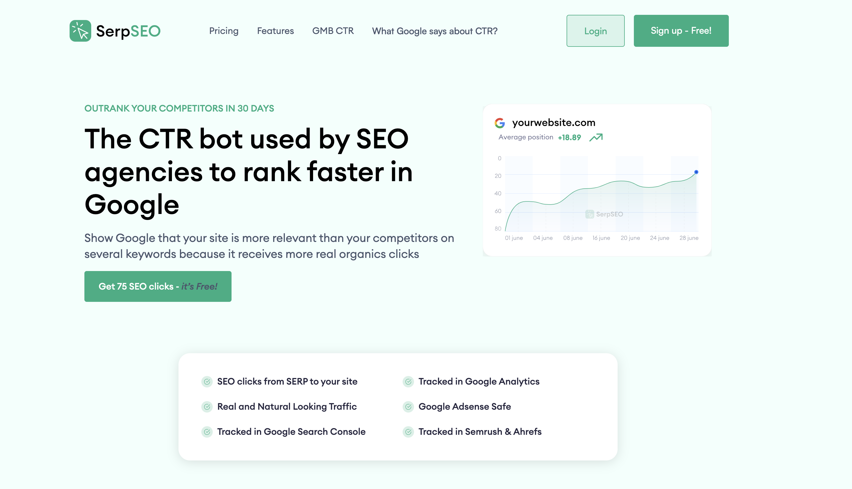 SerpSEO website traffic generator homepage
