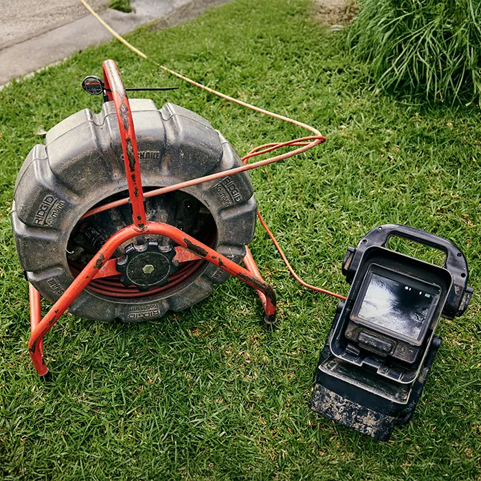 Pat performing a leak repair under the sink