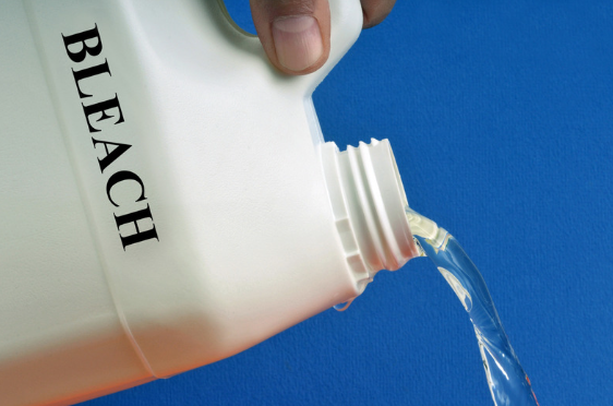 Pouring bleach
