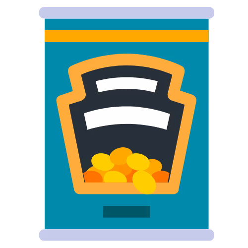 An illustration of a can of beans.
