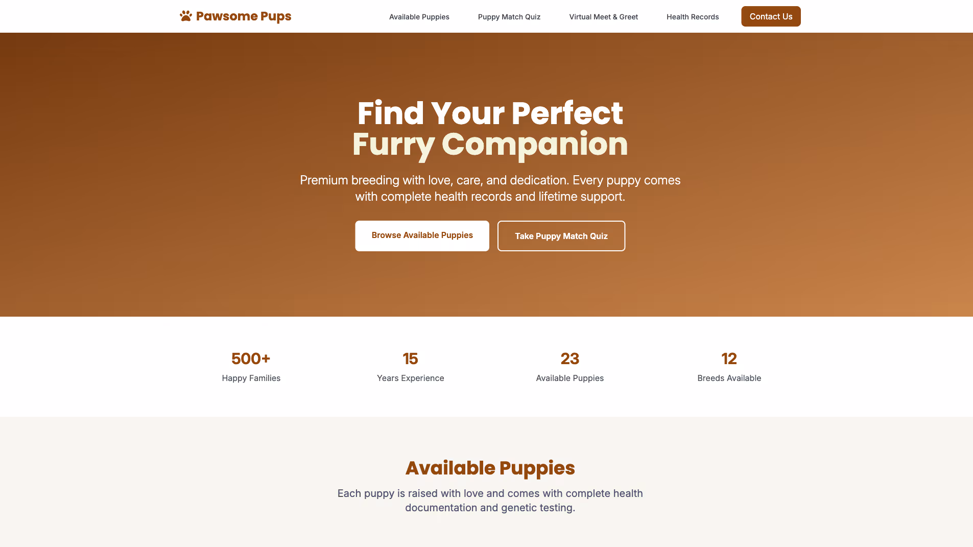 Dog Breeder Website Builder 