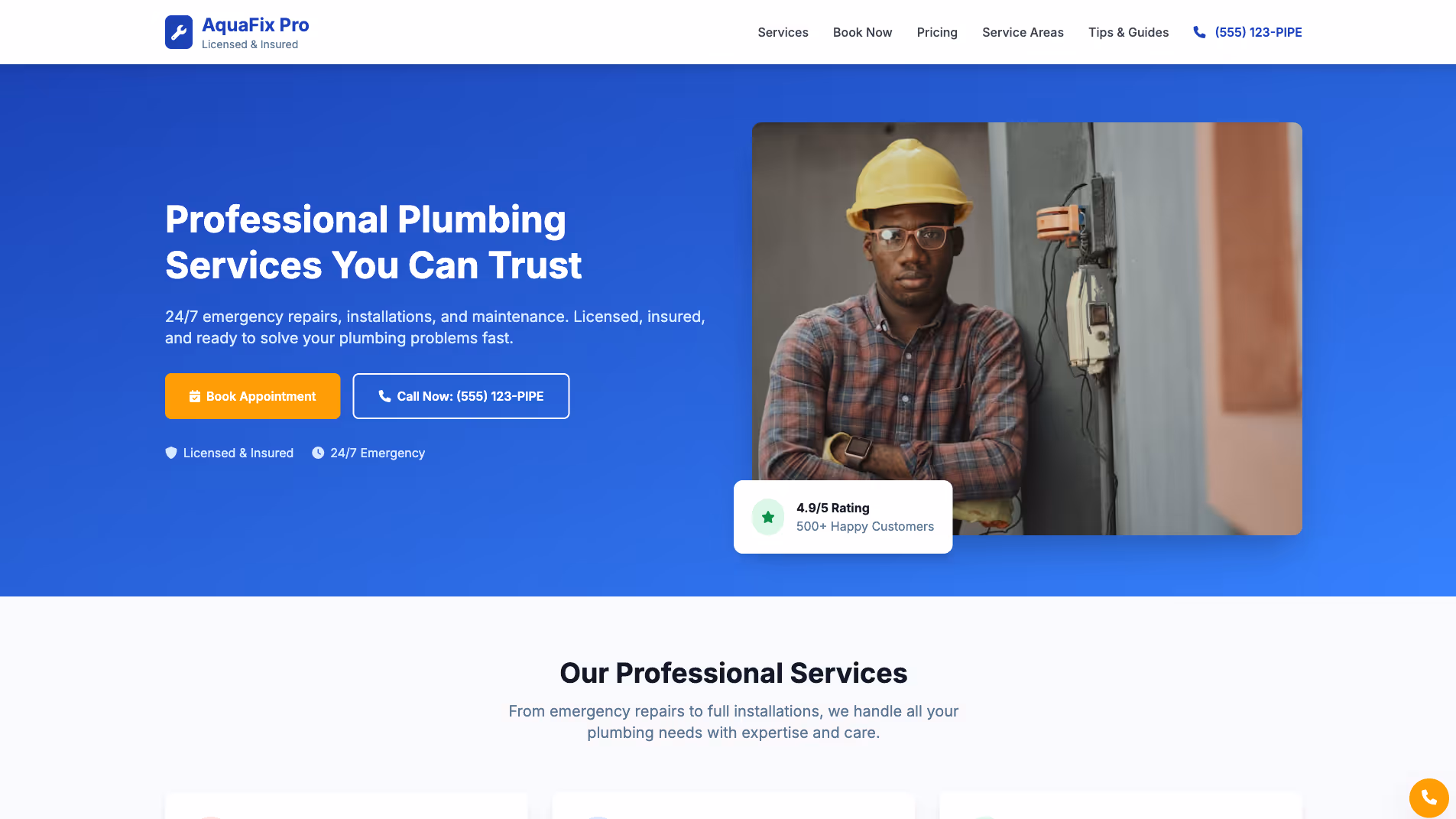 Plumbing Website Builder 