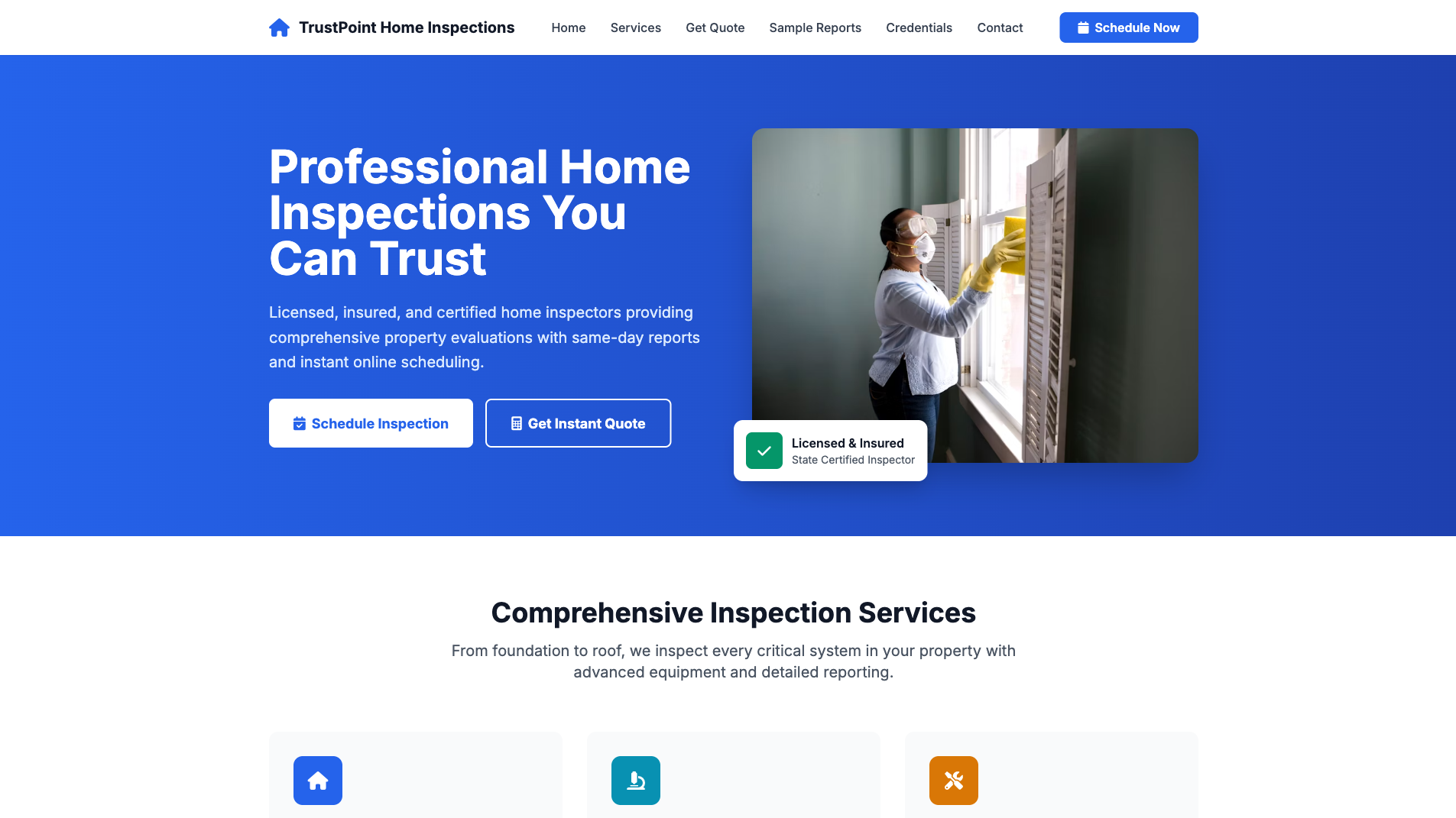 Home Inspector Website Builder 