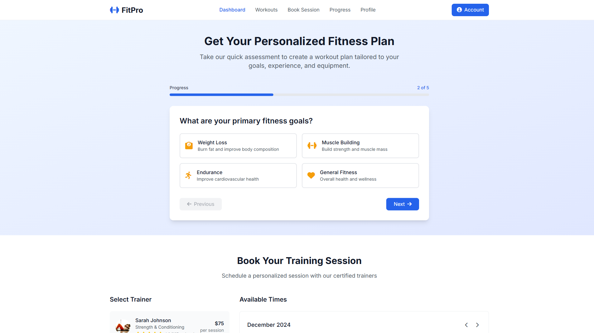 Fitness Website Builder 