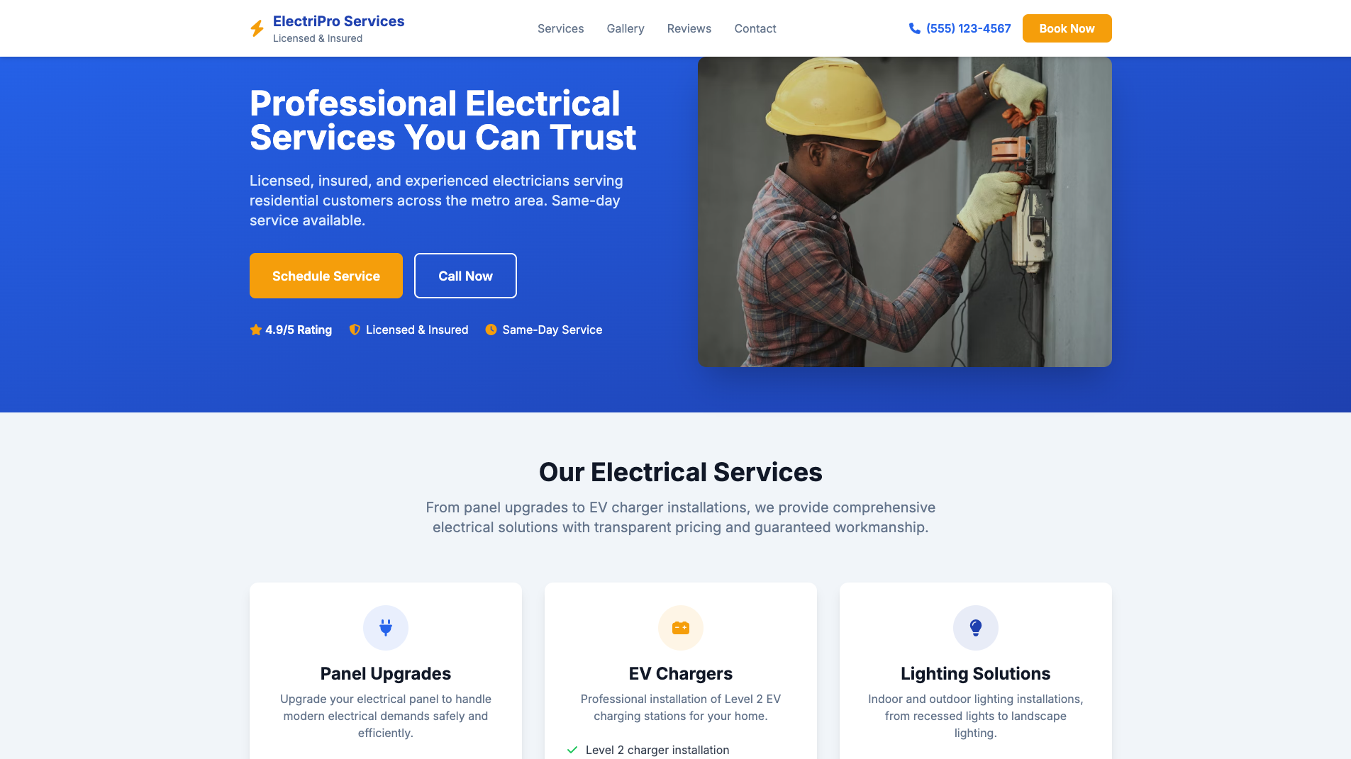 Electrician Website Builder 