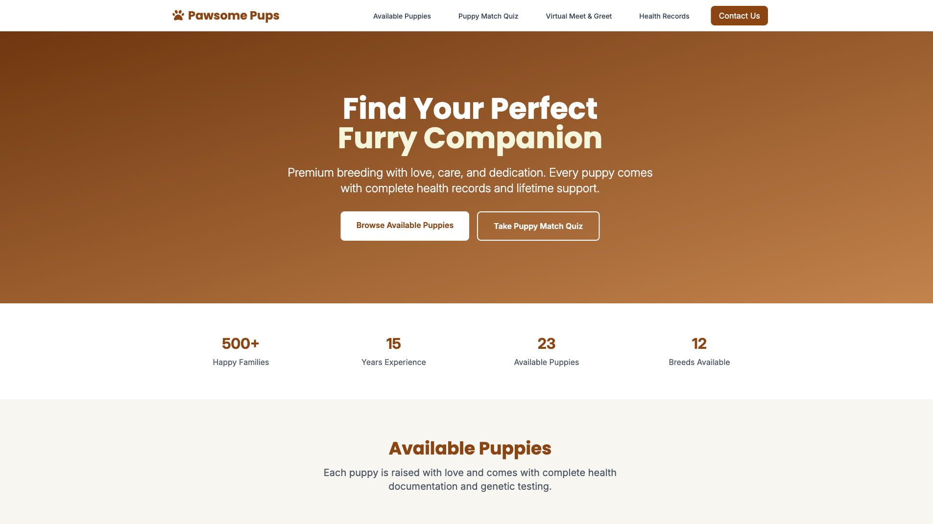 Dog Breeder Website Builder 