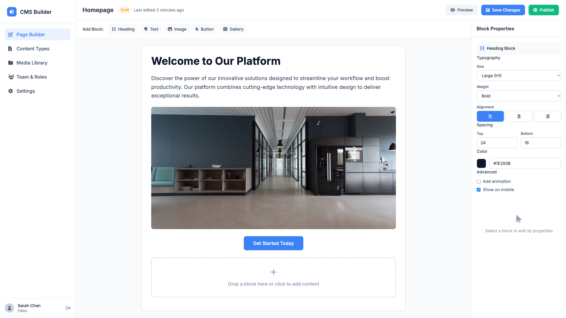 Headless CMS Page Builder 