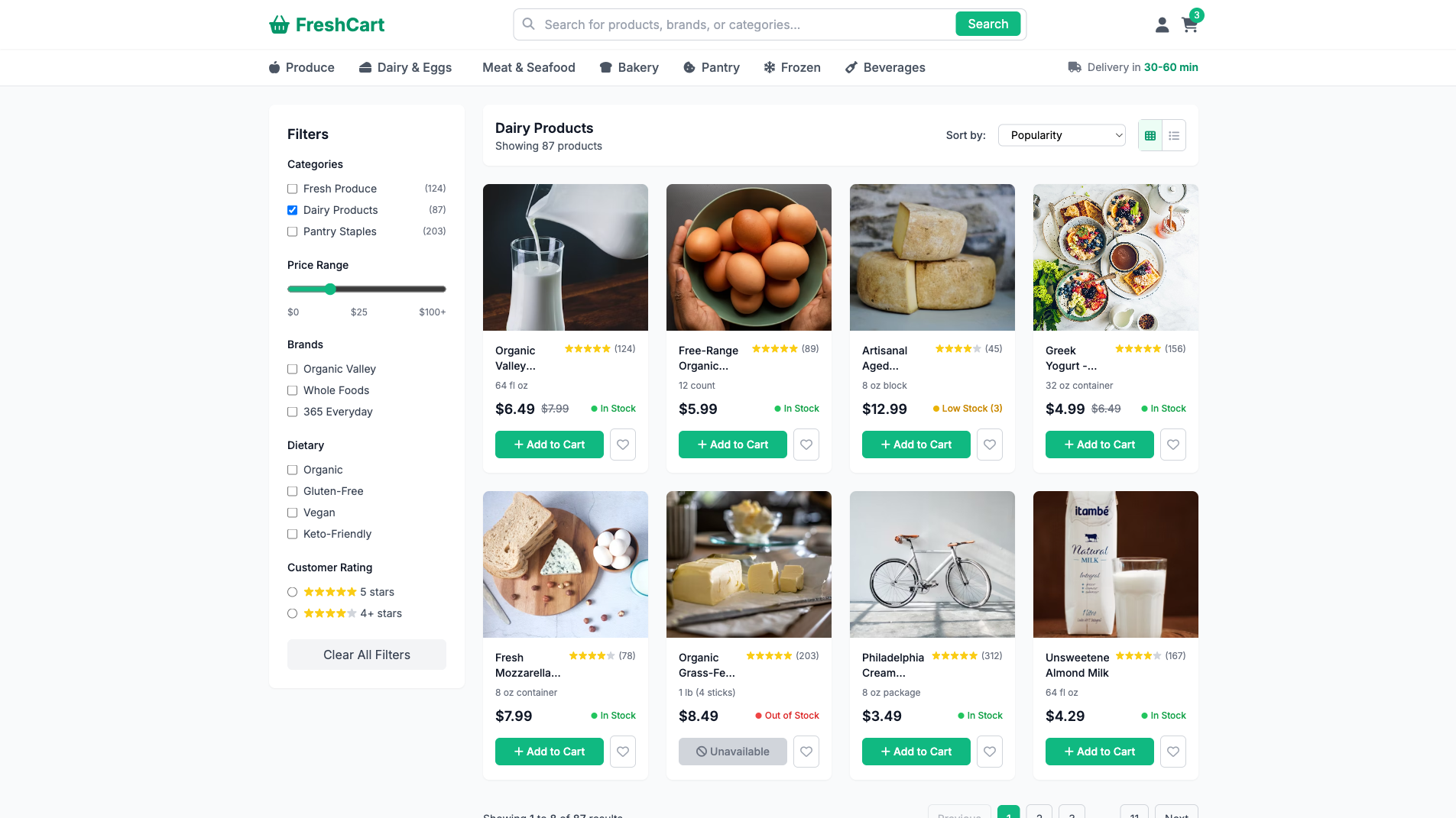 Online Grocery Store Website Builder 