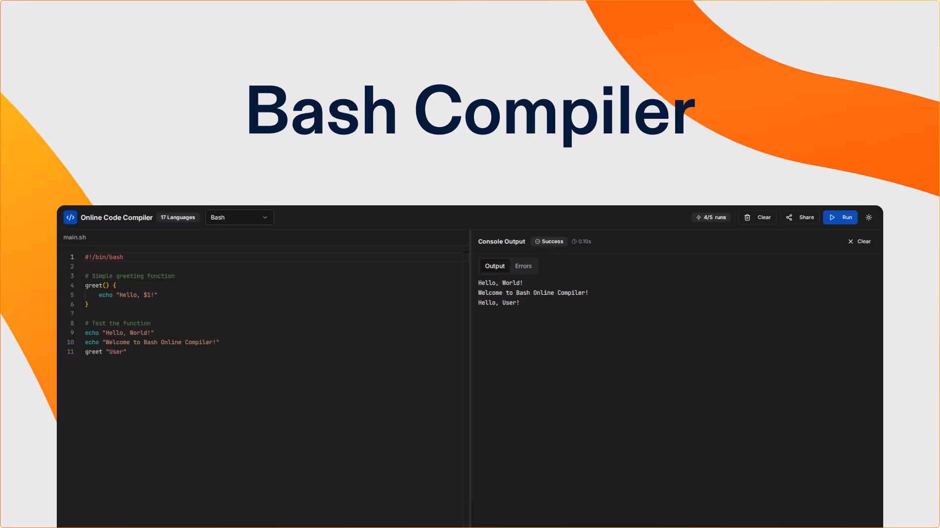 This entire Bash compiler was built by Replit Agent 3 from a natural language prompt. Replit's environment facilitates rapid development, iteration and testing code for users of any technical ability. Develop software faster and better with Replit’s autonomous AI. 