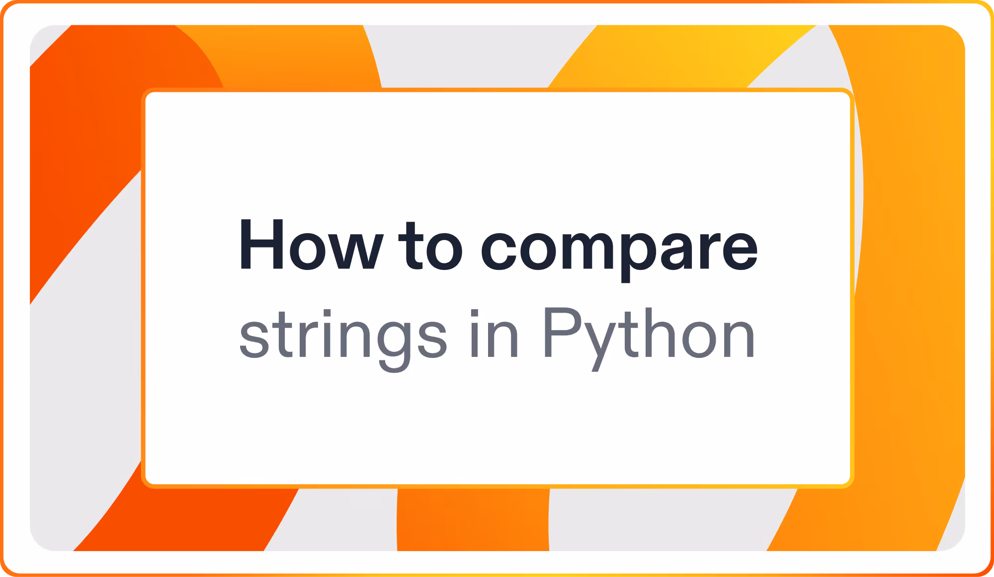How to compare strings in Python