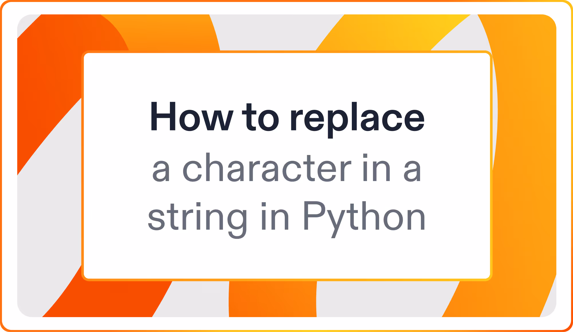 How to replace a character in a string in Python