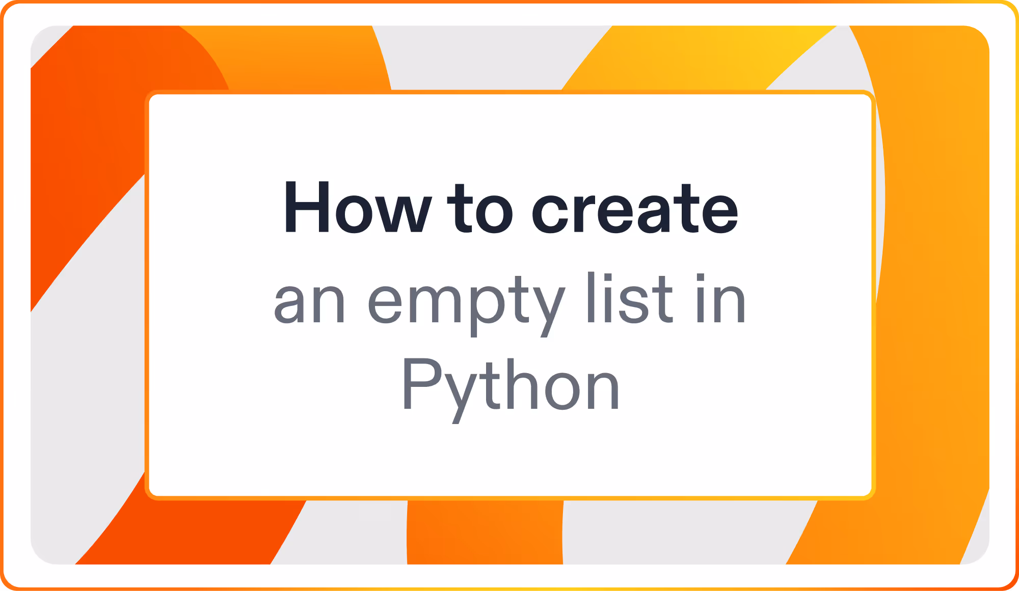 How to create an empty list in Python