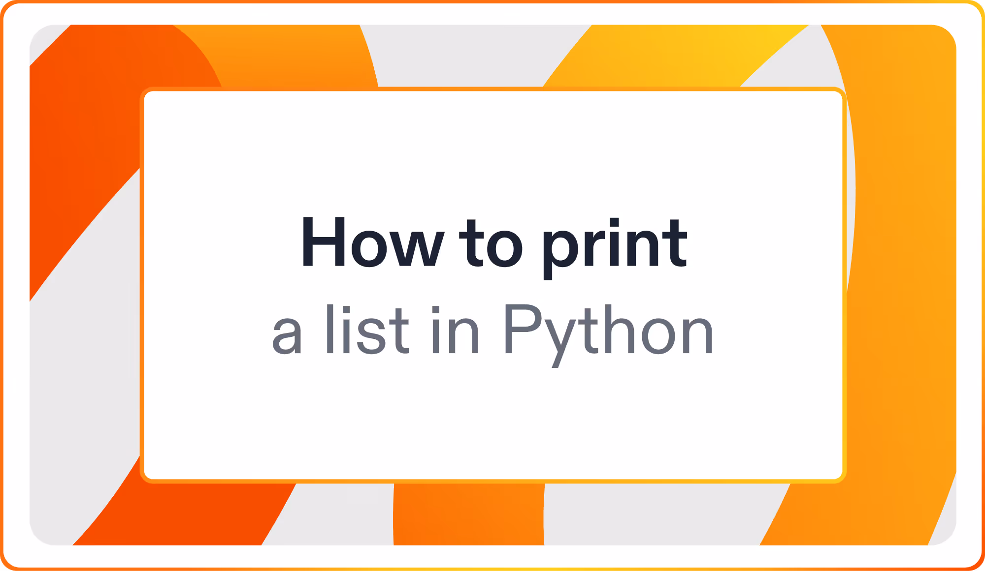 How to print a list in Python