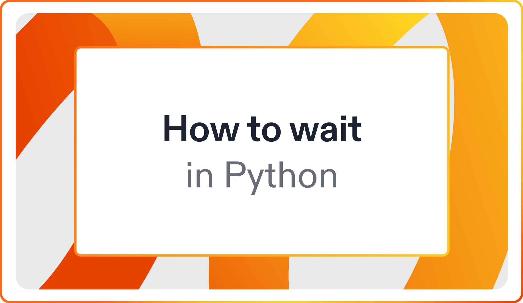 How to wait in Python