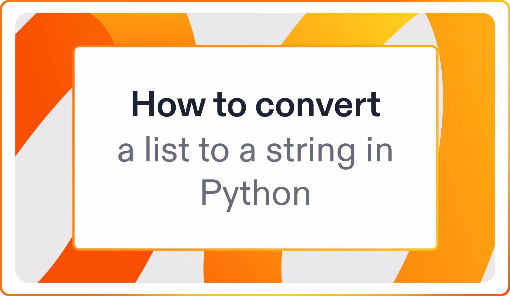 How to convert a list to a string in Python
